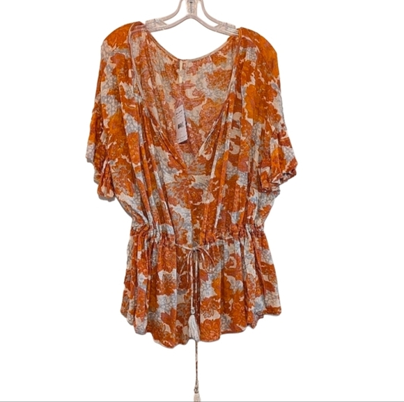 NWT Free People Riverbend Ruffle Sleeve Blouse Size Small - Picture 1 of 8